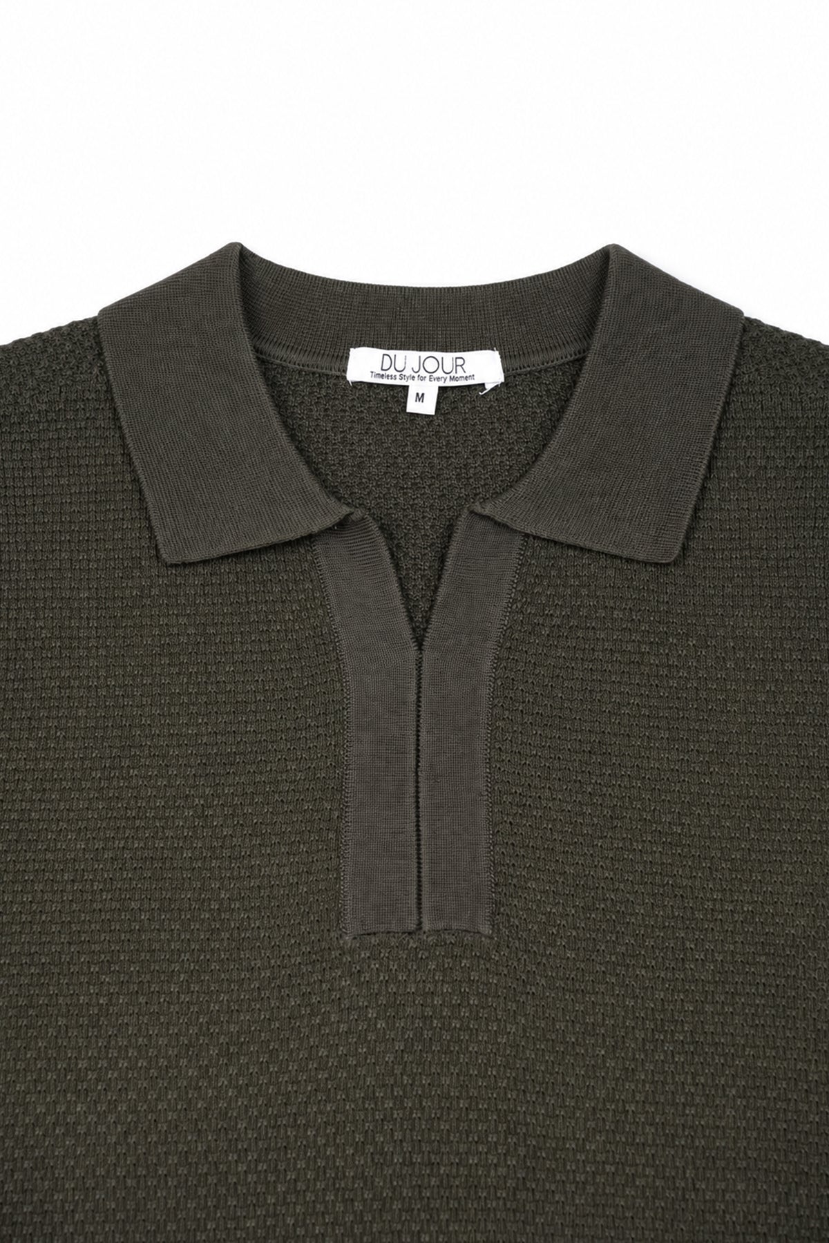 V Neck Knitted Men Polo Shirt