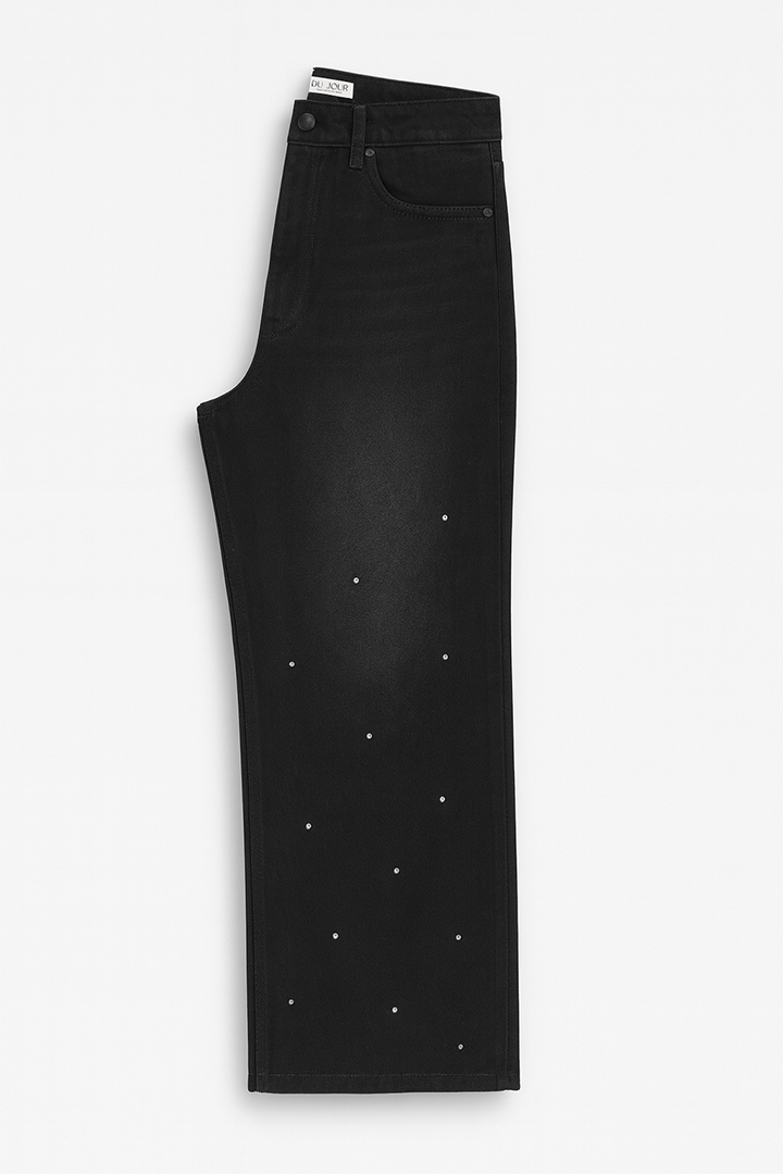 Rhinestone Pants Black