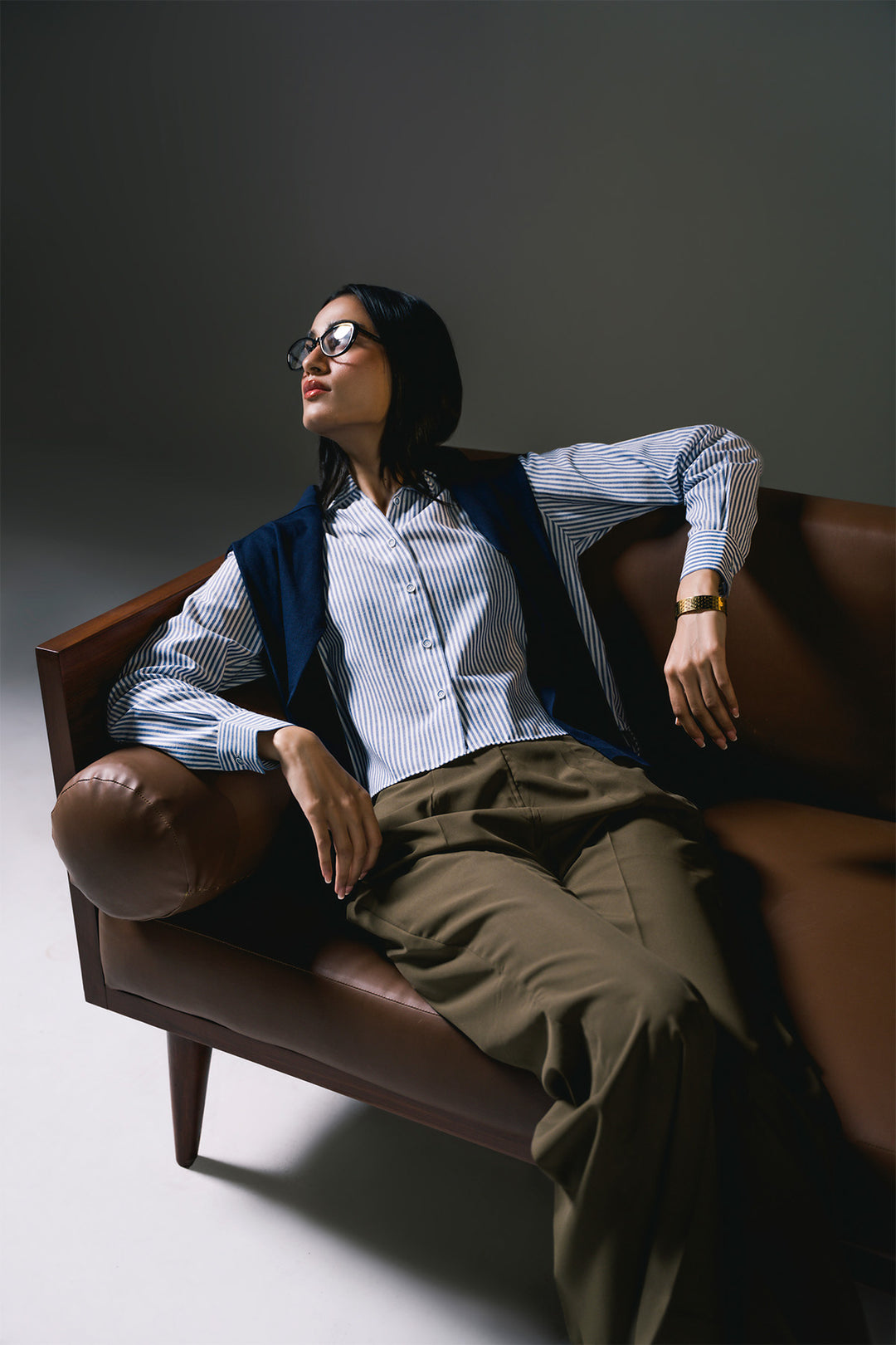 Striped Button down shirt | Blue & white