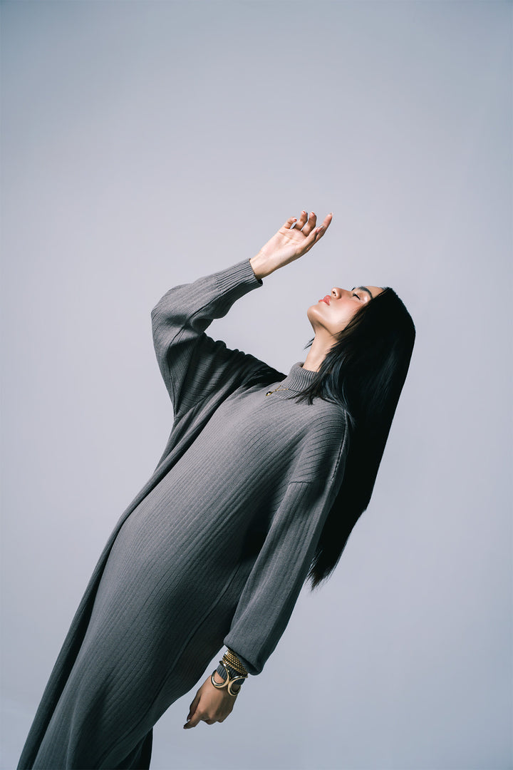 High Neck Dress | Grey
