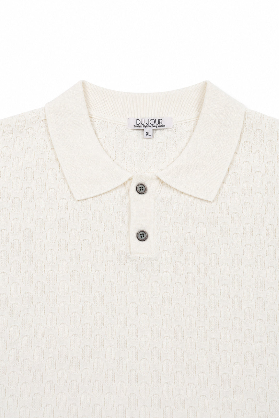 Striped Button Down Knitted Men Polo Shirt
