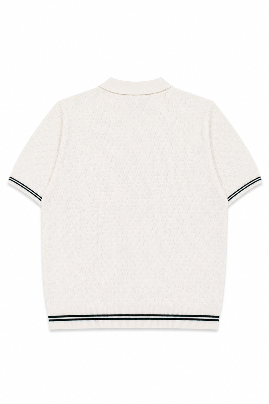 Striped Button Down Knitted Men Polo Shirt