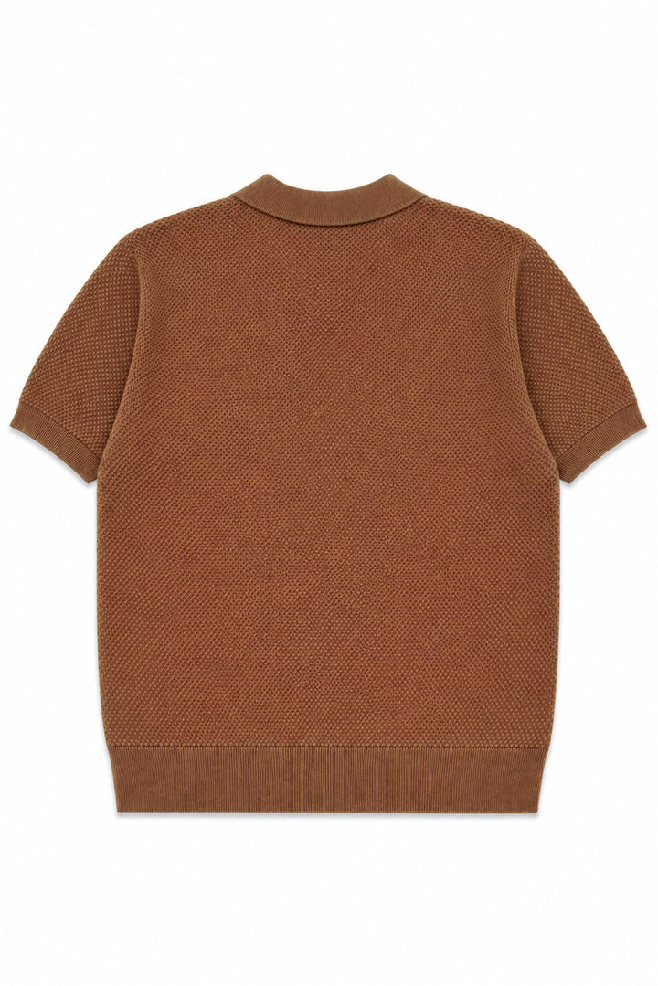 V Neck Knitted Men Polo Shirt