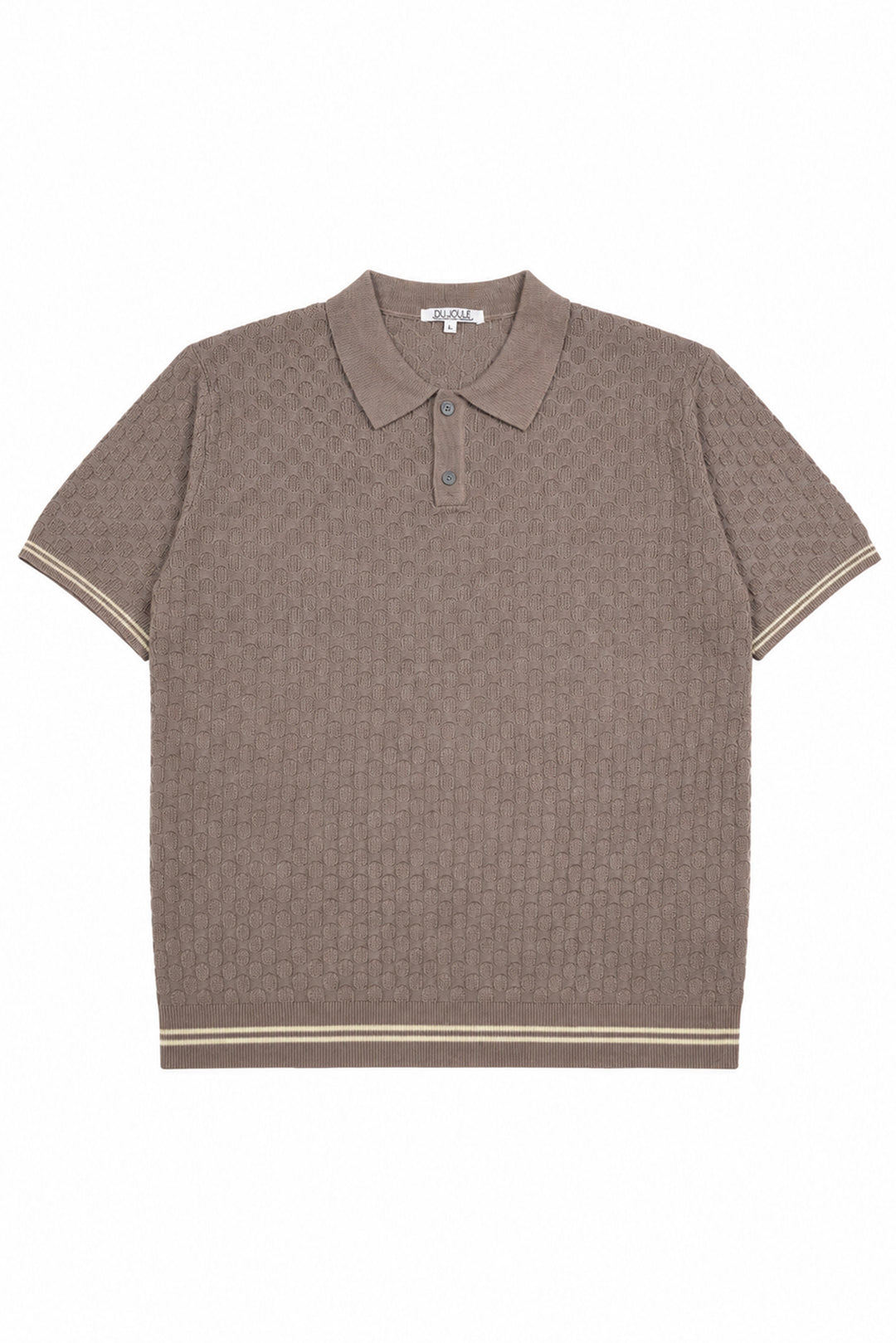 Striped Button Down Knitted Men Polo Shirt