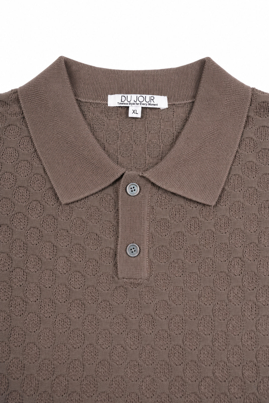 Striped Button Down Knitted Men Polo Shirt