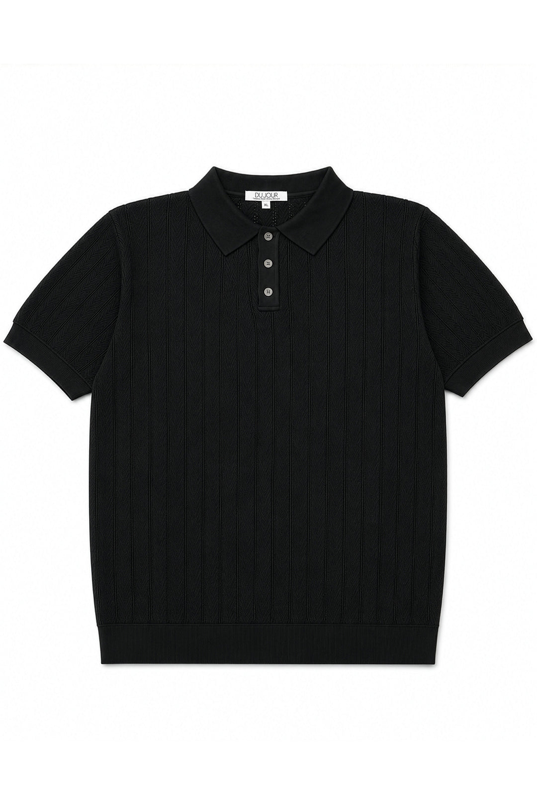 Knitted Button Down Men Polo Shirt