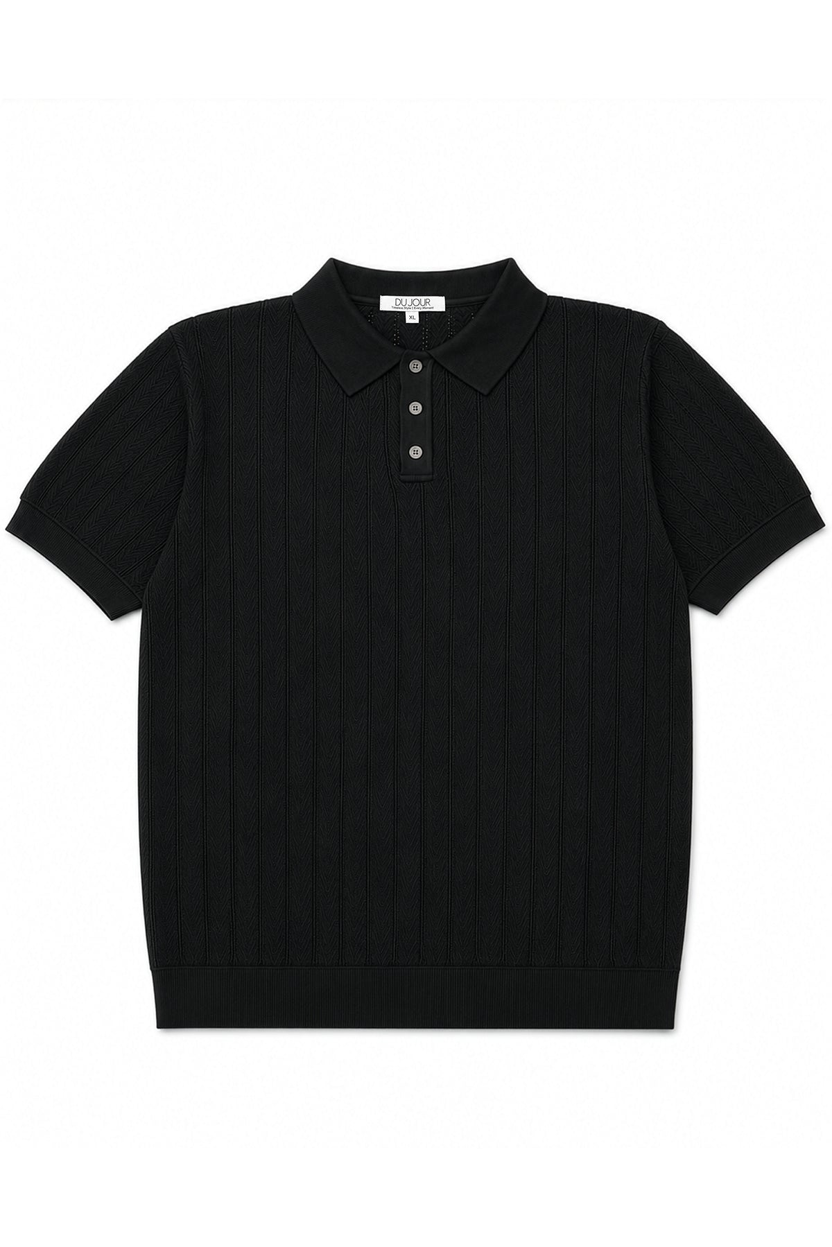 Knitted Button Down Men Polo Shirt