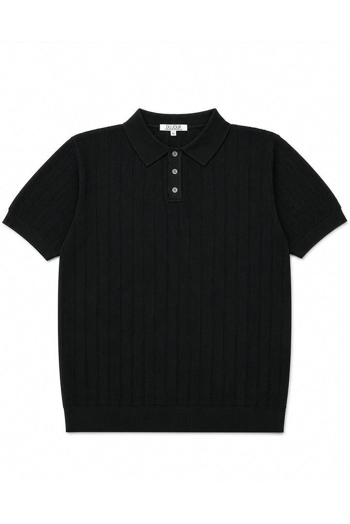 Knitted Button Down Men Polo Shirt