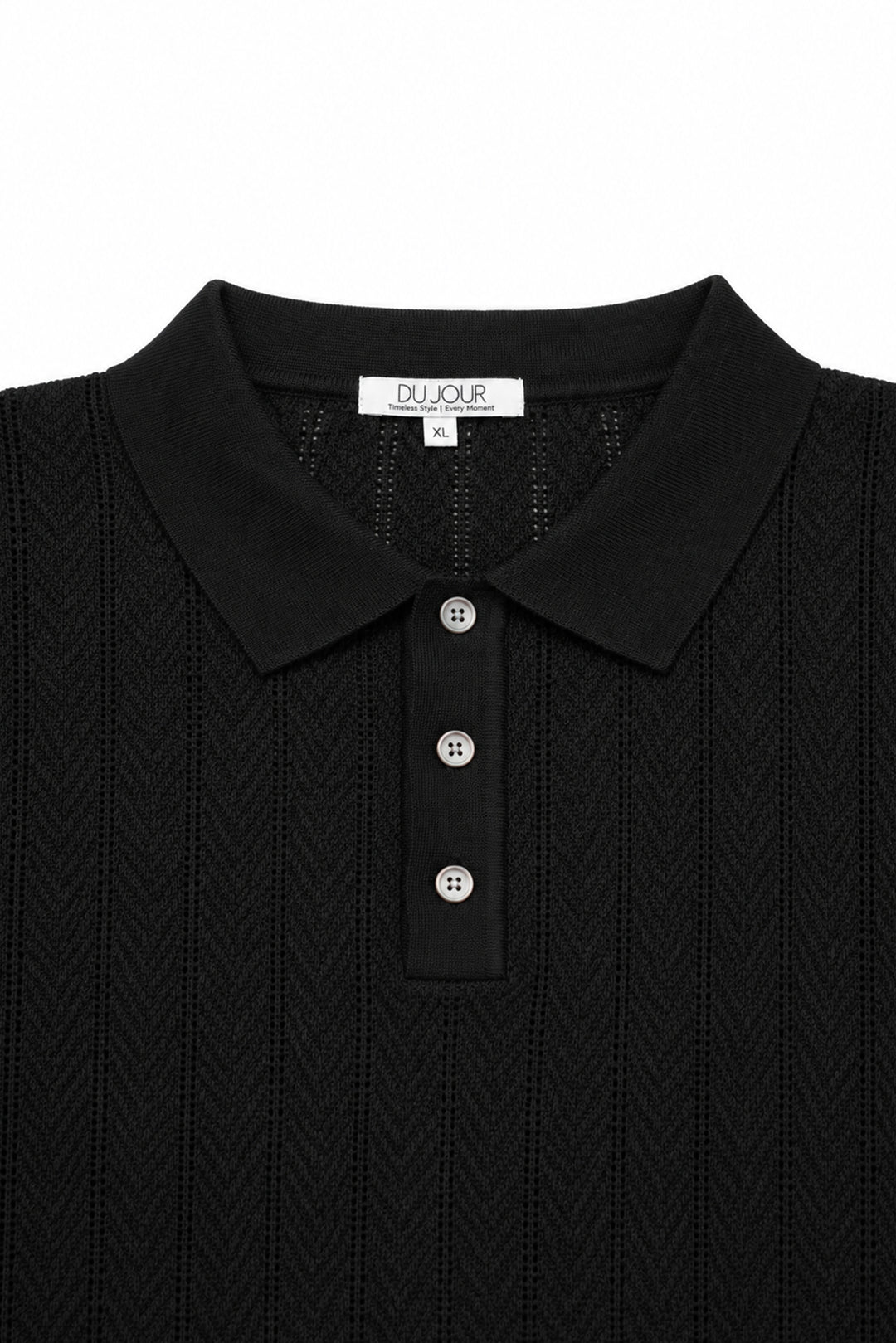 Knitted Button Down Men Polo Shirt