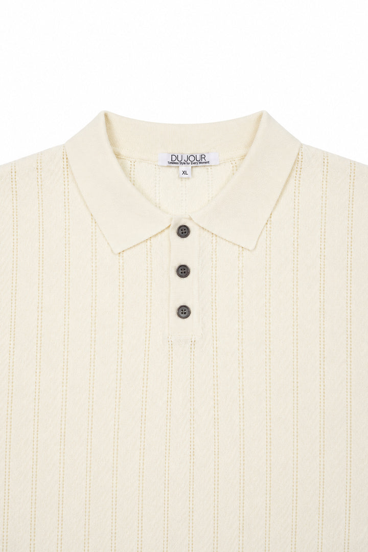 Knitted Button Down Men Polo Shirt
