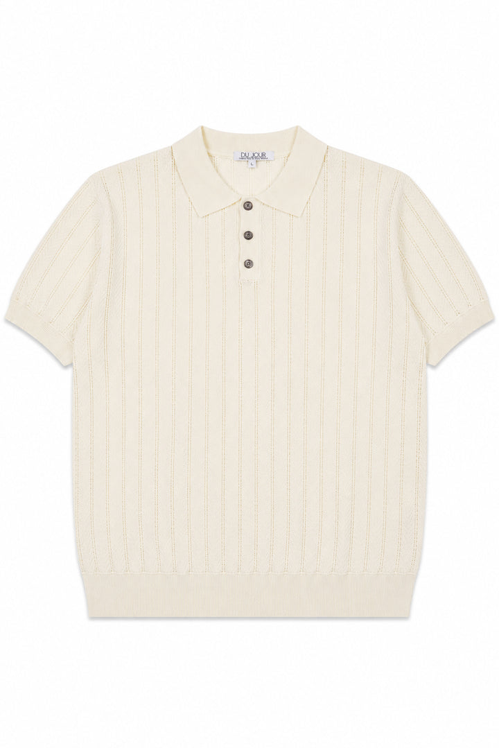 Knitted Button Down Men Polo Shirt