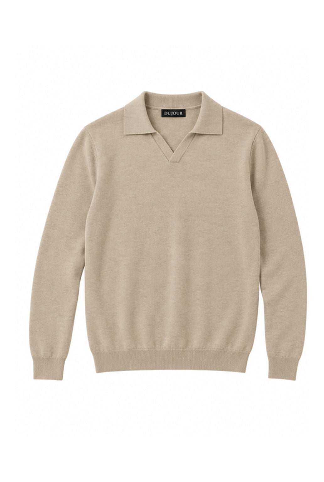 Mens V Neck Knitted LS Shirt
