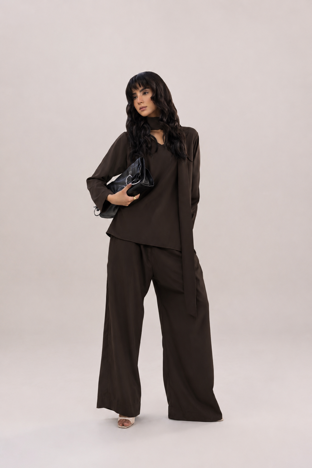 Chocolate Brown Loose-fit Trousers