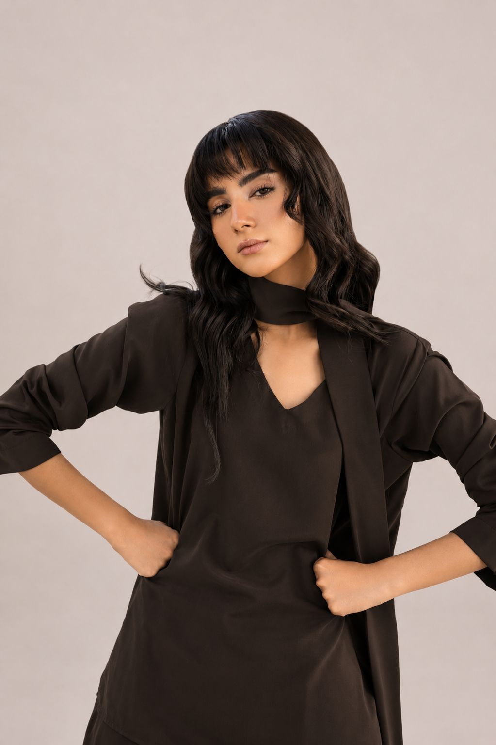 Chocolate Brown Tie Top