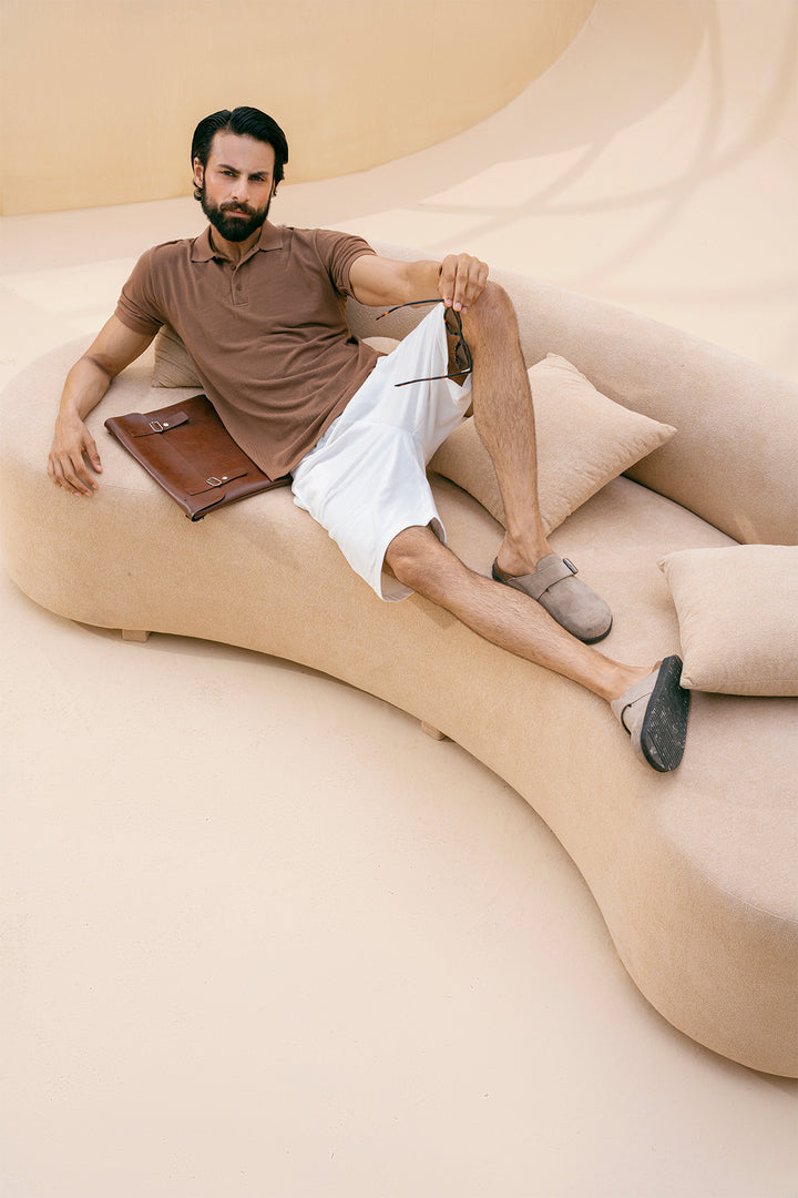 Brown Basic Polo Shirt