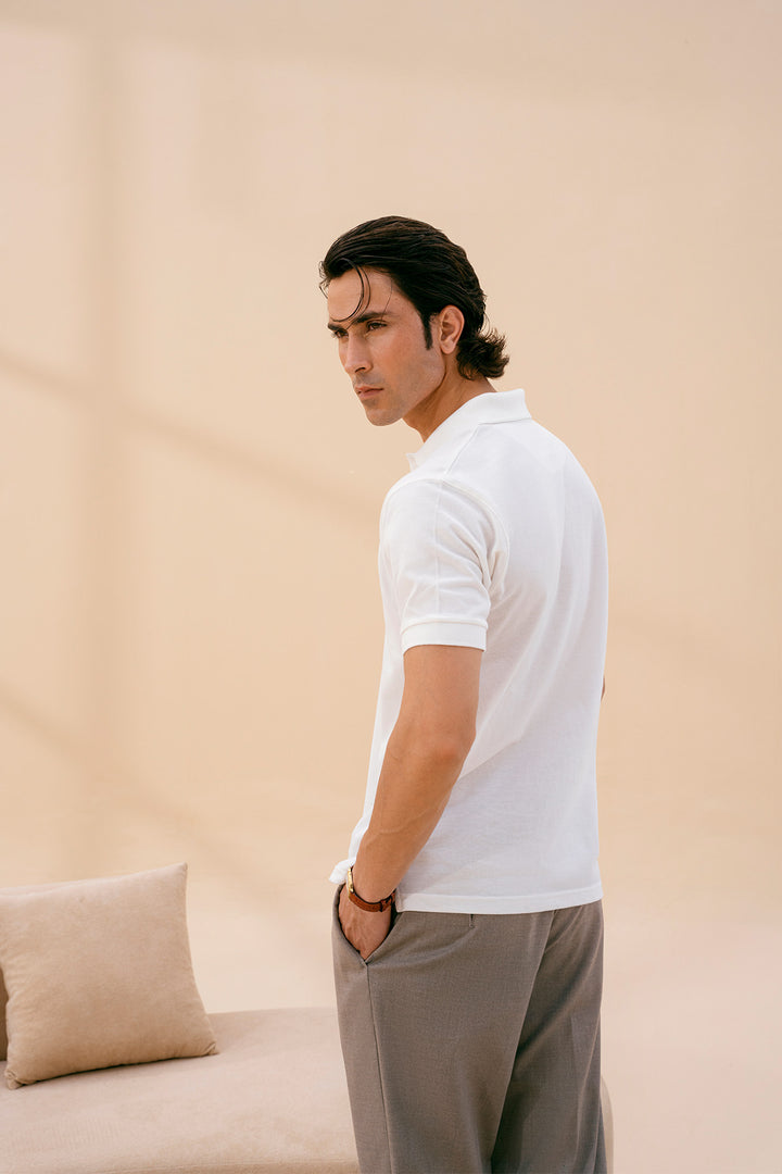 White Basic Polo Shirt
