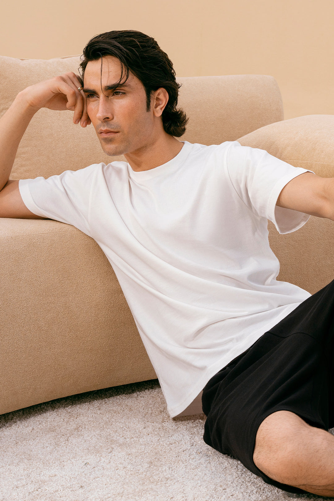 White Crew Neck Basic Tee