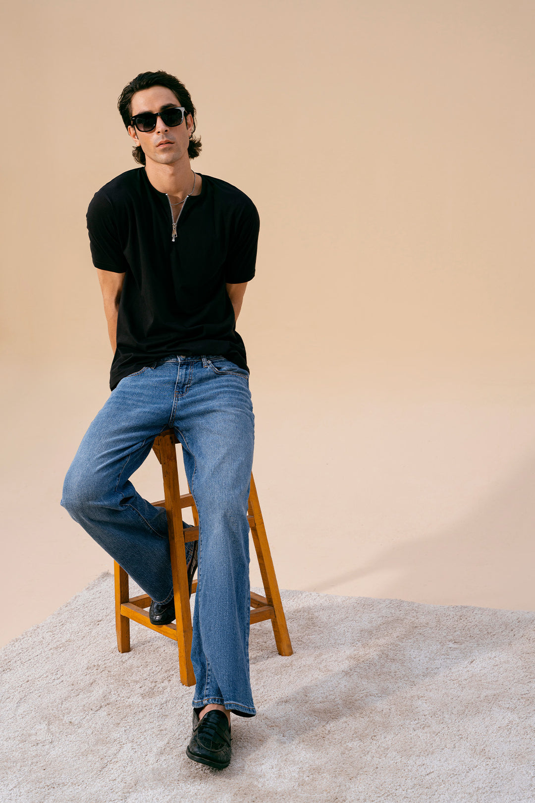 Black Round Zipper Shirt