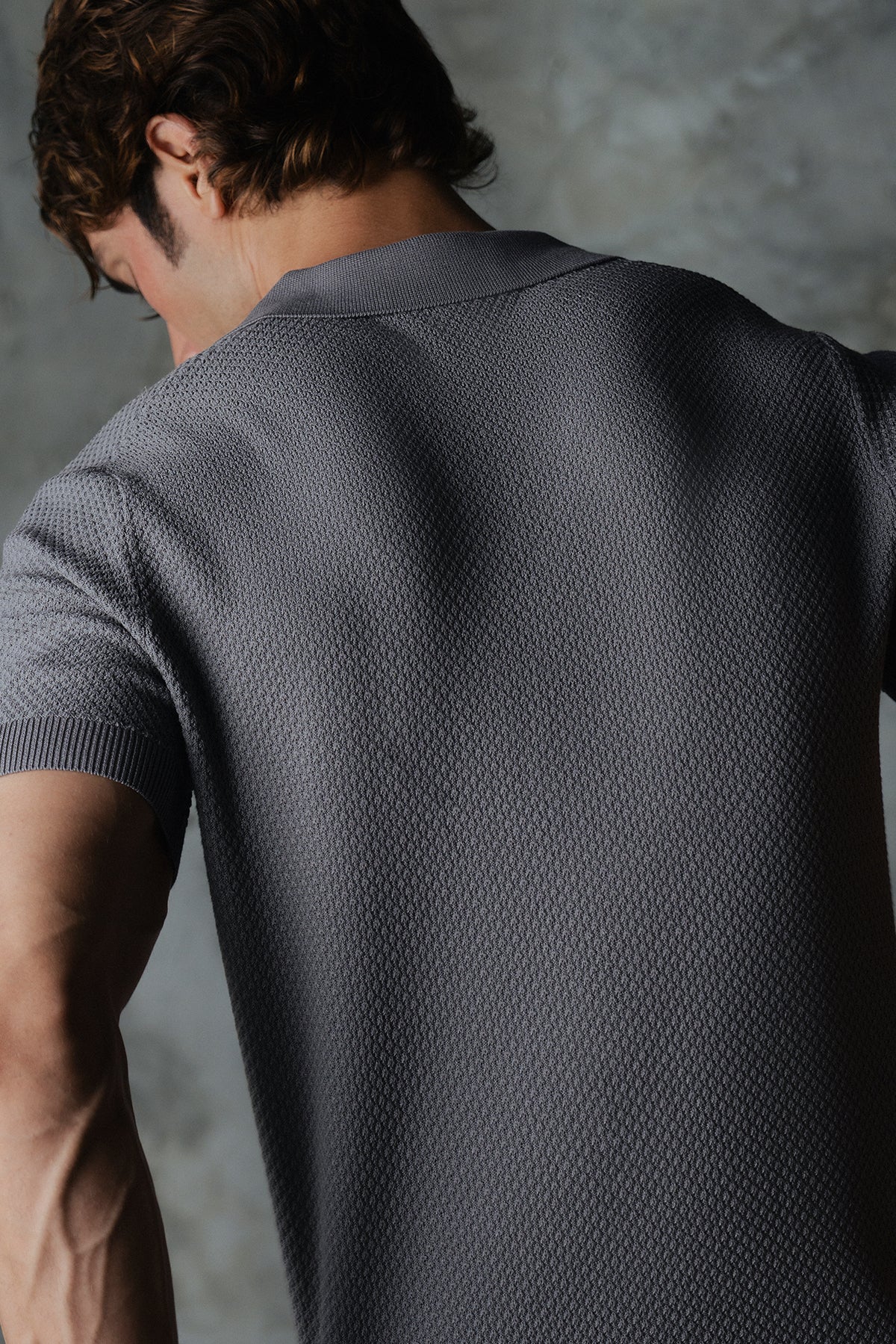 V Neck Knitted Men Polo Shirt