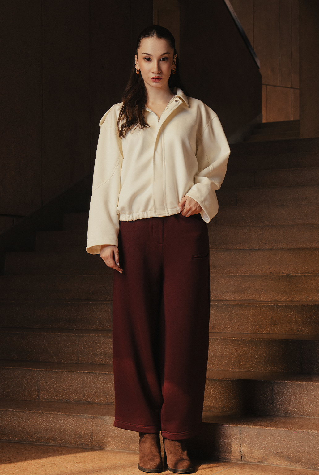 Barrel Fit Trousers with Side Welts