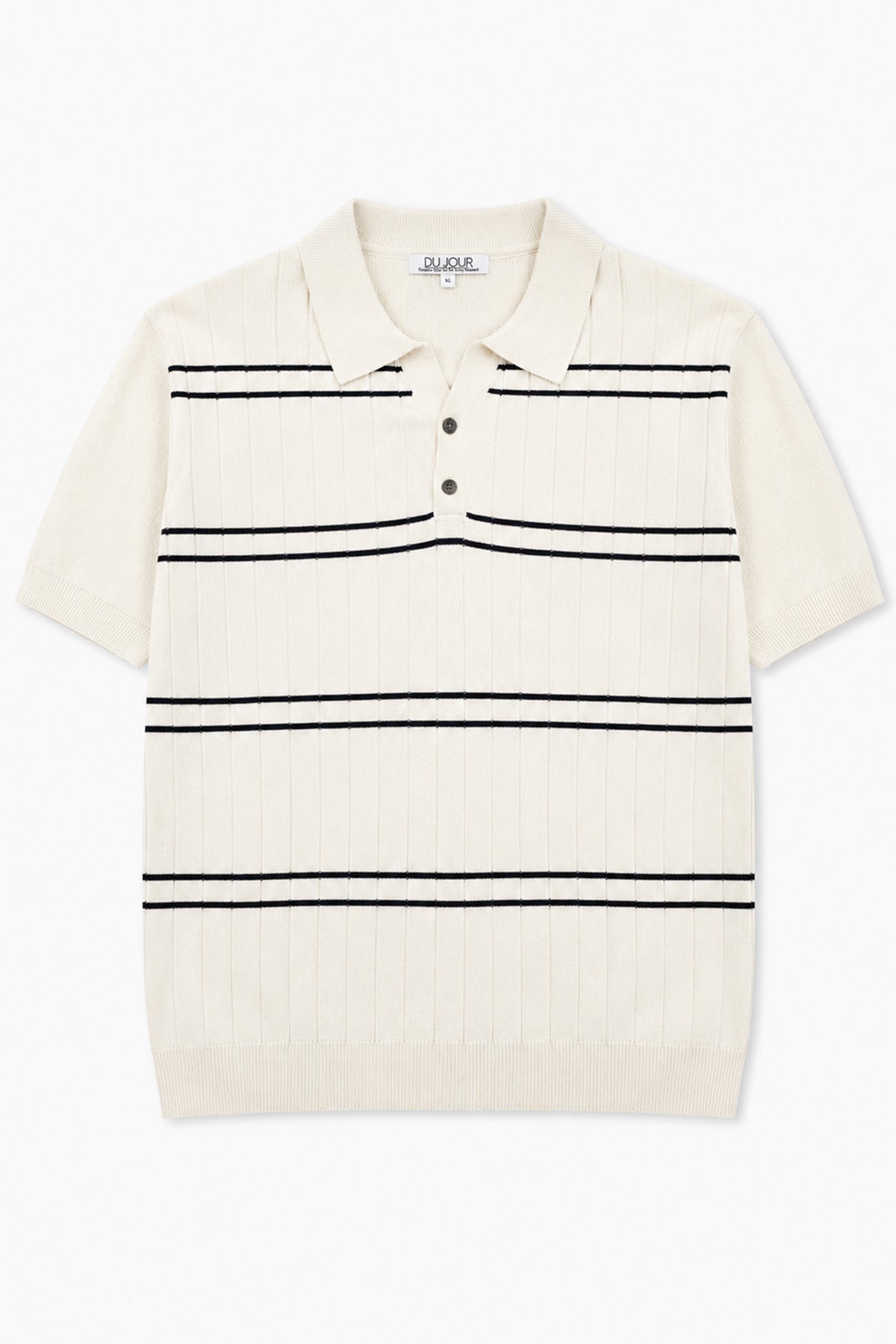 Striped Button Down Men Polo Shirt