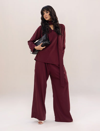 Maroon Tie Top